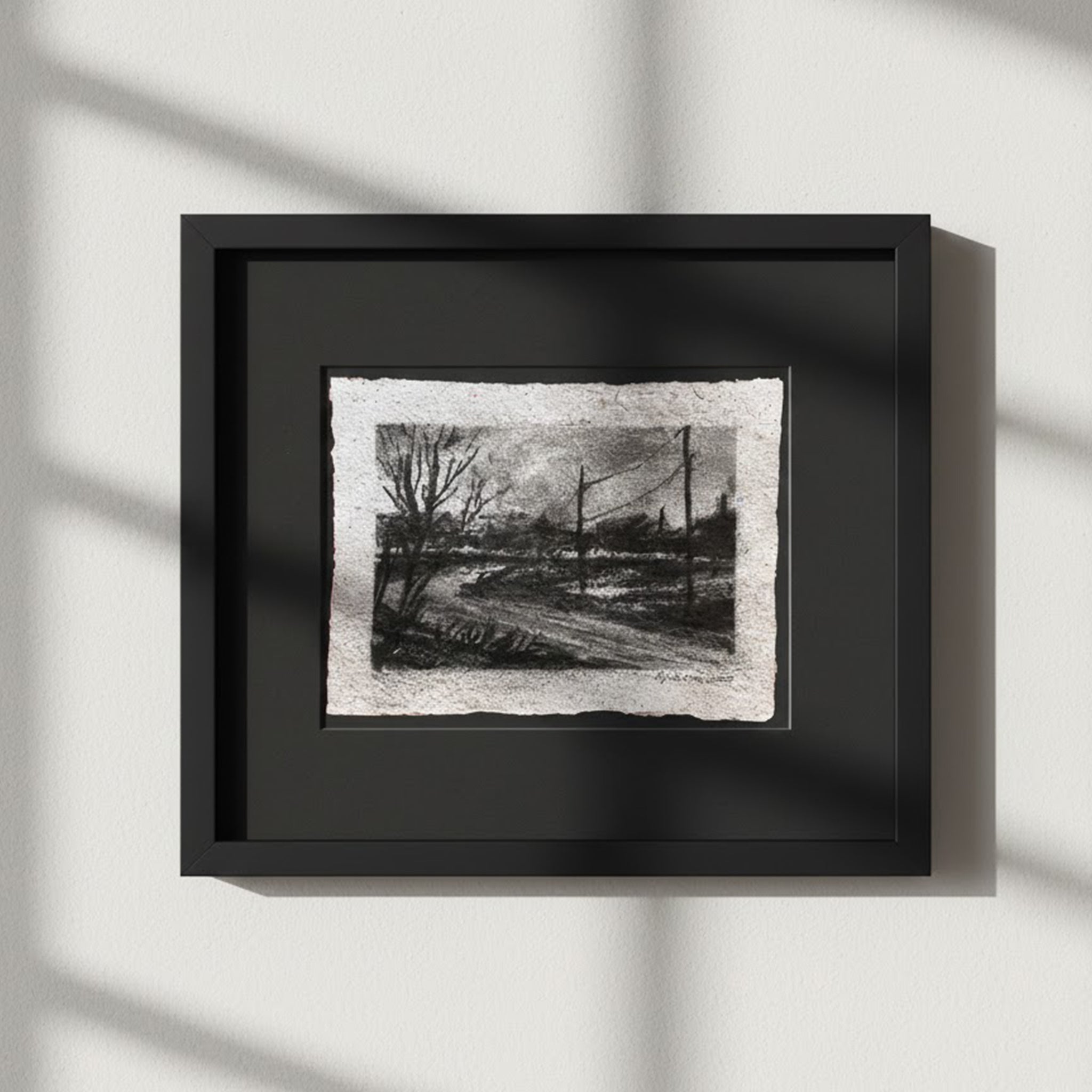Echoes of a Path | Orijinal Kömür Çizim, El Yapımı – SAVY MAISON
