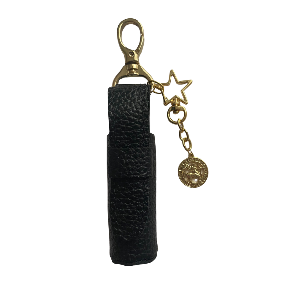 Leather Lipstick Holder with Zodiac Sign Charm