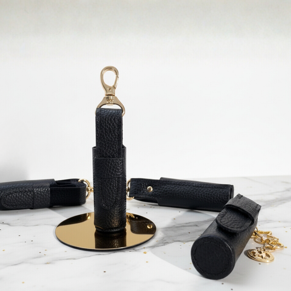 Leather Lipstick Holder Keychain